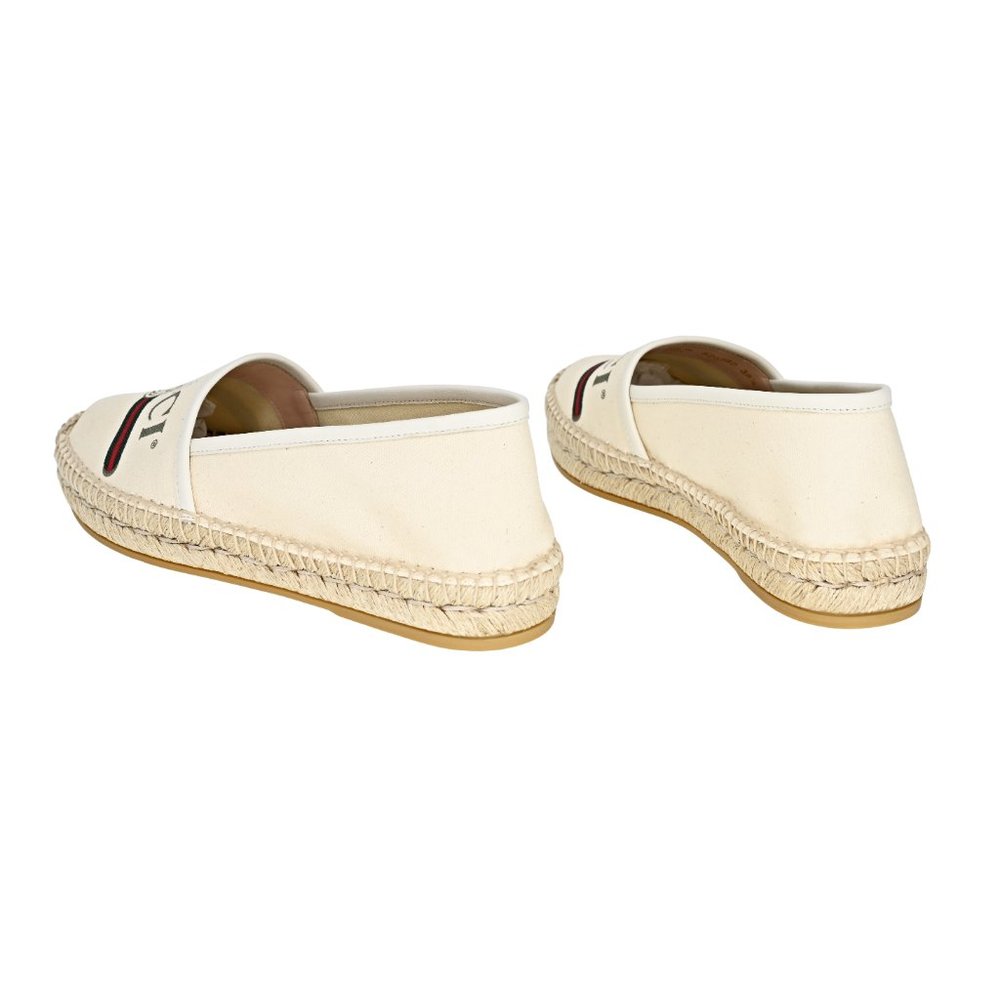 Gucci Women's Logo Print Canvas Espadrille Flats - Picture 4 of 12